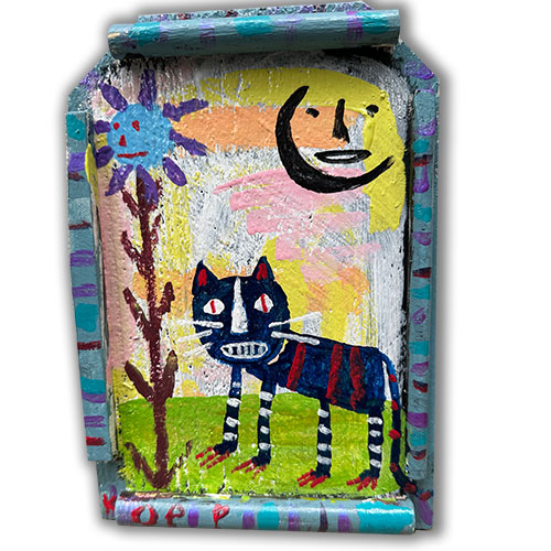 Jim Kopp Cat and Flower 5x8 WP2676